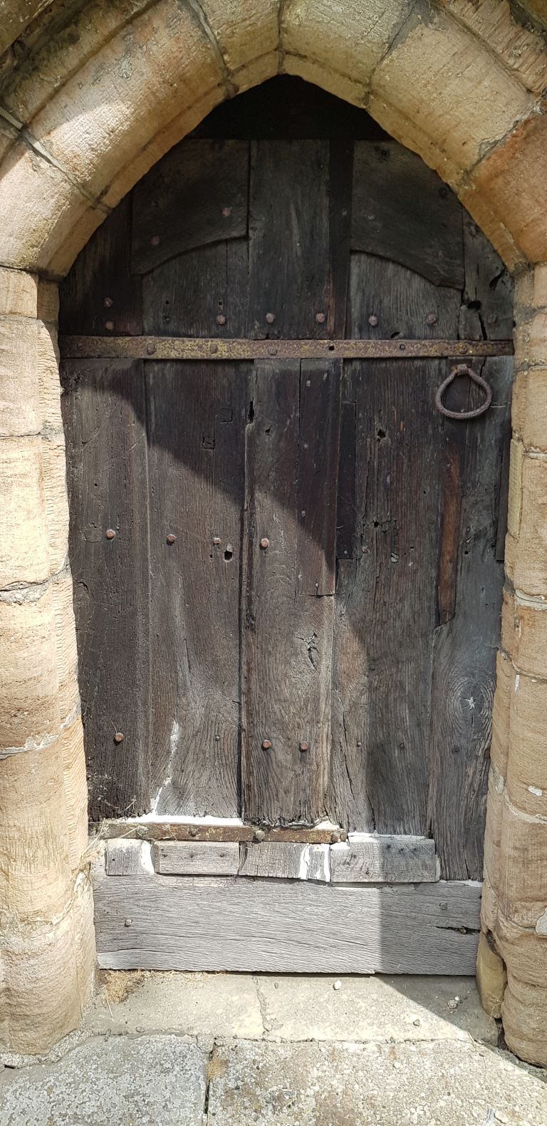 Llansilin Church Side Door With Civil War Musket Shot Holes